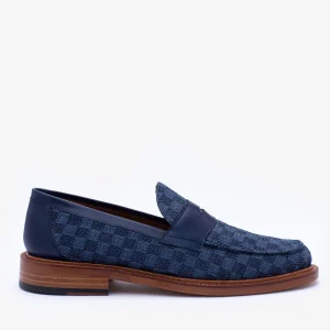 The Fitz Loafer In Blue Check - Blue Loafers | -TAFT Best Sale