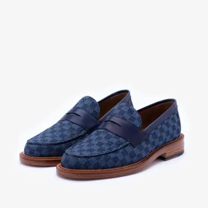 The Fitz Loafer In Blue Check - Blue Loafers | -TAFT Best Sale