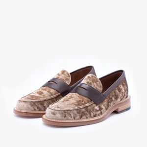 The Fitz Loafer In Champagne - Velvet Loafers | -TAFT New