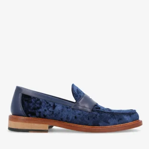 The Fitz Loafer In Deep Azure - Velvet Loafers | -TAFT Clearance