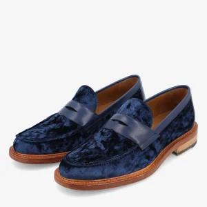 The Fitz Loafer In Deep Azure - Velvet Loafers | -TAFT Clearance