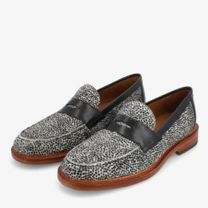 The Fitz Loafer In Rainclouds - Black And White Dot | -TAFT Fashion