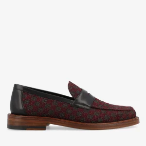 The Fitz Maroon Mens Loafers - Maroon Check | -TAFT Online