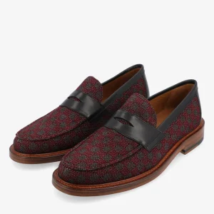 The Fitz Maroon Mens Loafers - Maroon Check | -TAFT Online