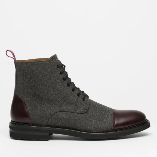 The Jack Boot - Grey / Oxblood Leather | -TAFT Cheap