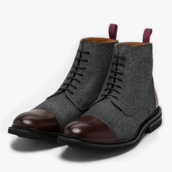 The Jack Boot - Grey / Oxblood Leather | -TAFT Cheap