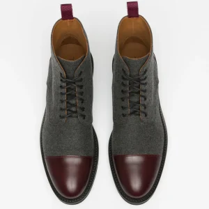 The Jack Boot - Grey / Oxblood Leather | -TAFT Cheap