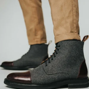 The Jack Boot - Grey / Oxblood Leather | -TAFT Cheap