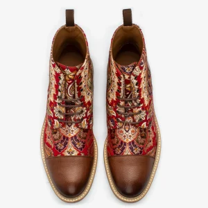 The Jack Boot In Red Paisley | -TAFT Flash Sale