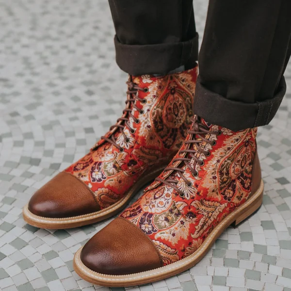 The Jack Boot In Red Paisley | -TAFT Flash Sale