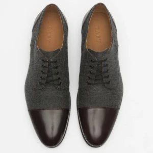 The Jack Shoe In Grey/Oxblood Leather | -TAFT Flash Sale