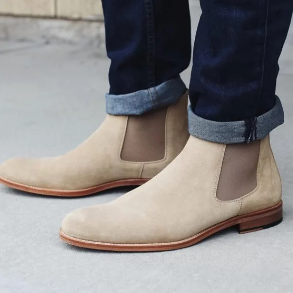 The Jude Boot In Tonal - Men'S Beige Chelsea Boot | -TAFT Shop