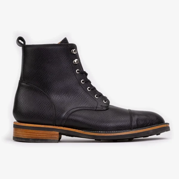 The Legacy Boot In Black Hatch - Reindeer Leather | -TAFT Sale