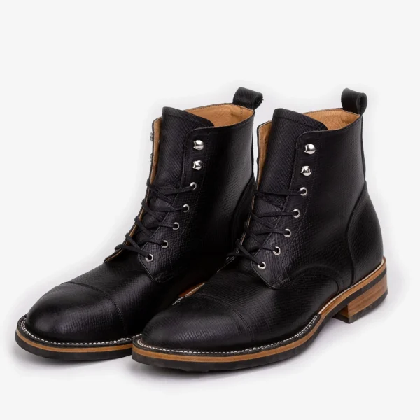 The Legacy Boot In Black Hatch - Reindeer Leather | -TAFT Sale