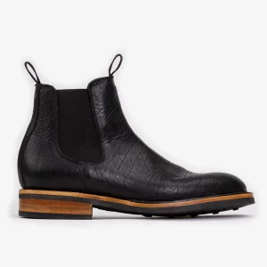 The Legion Boot In Black Bison Leather | -TAFT Best Sale