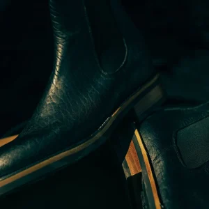 The Legion Boot In Black Bison Leather | -TAFT Best Sale