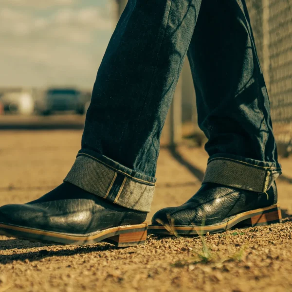 The Legion Boot In Black Bison Leather | -TAFT Best Sale