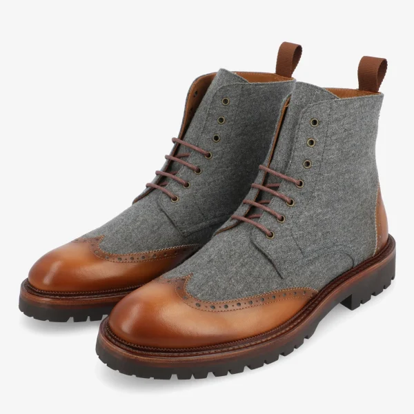 The Livingston Boot In Grey/Brown Wool Boots | -TAFT Best