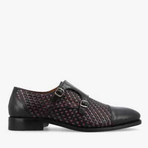 The Lucca Double Monk Strap Shoe In Black Woven | -TAFT Flash Sale