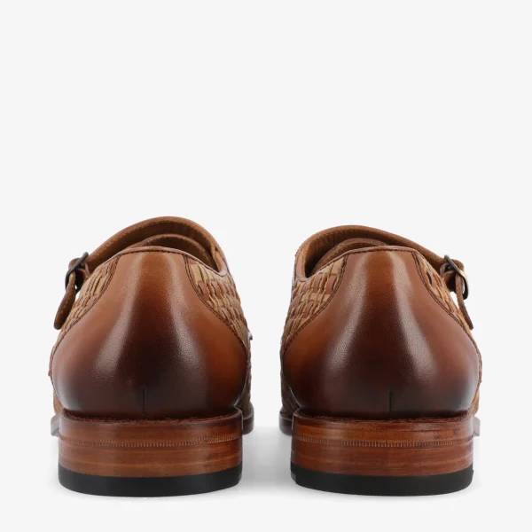 The Lucca Monk Strap Shoe In Brown Woven | -TAFT Store