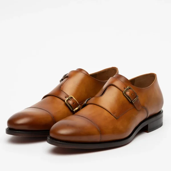 The Prince Shoe In Honey - Double Monk Strap | -TAFT New