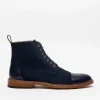 The Troy Boot - Navy Suede Boots | -TAFT Flash Sale