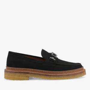 The Verona Loafer In Black - Black Suede Loafer | -TAFT Clearance