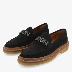 The Verona Loafer In Black - Black Suede Loafer | -TAFT Clearance