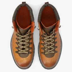 The Viking Boot In Brown Floral | -TAFT New